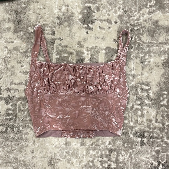 Urban outfitters velvet pink crop top - Picture 1 of 3